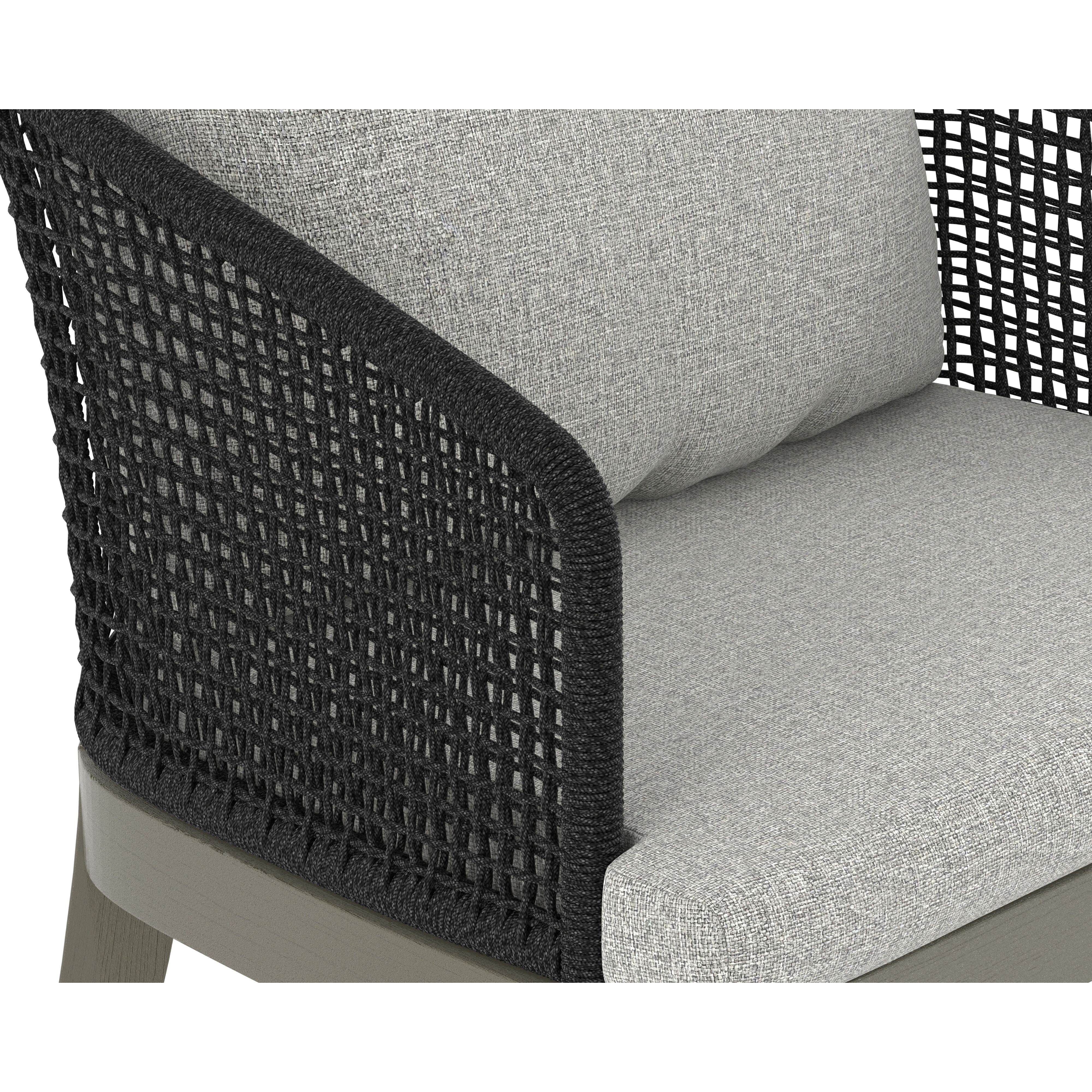 Capri Smoke Grey / Copacabana Marble Outdoor Dining Armchair